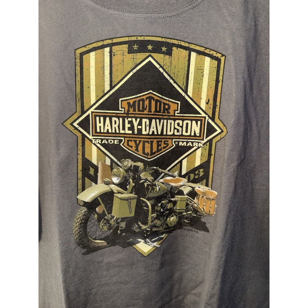 HARLEY DAVIDSON Men's T Shirt Camp Lejeune North Carolina 2016 Gray Size XL
